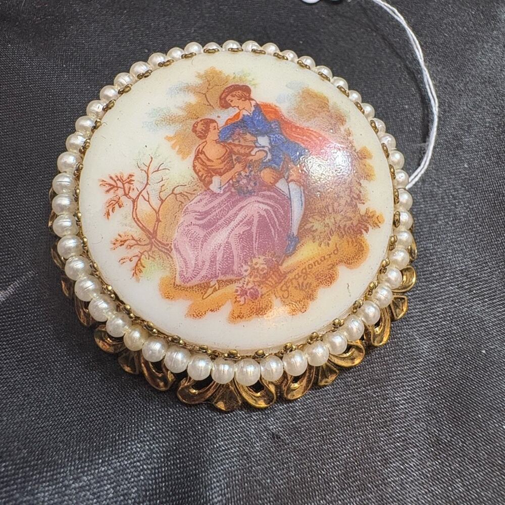Vintage Lacquered Brooch from West Germany